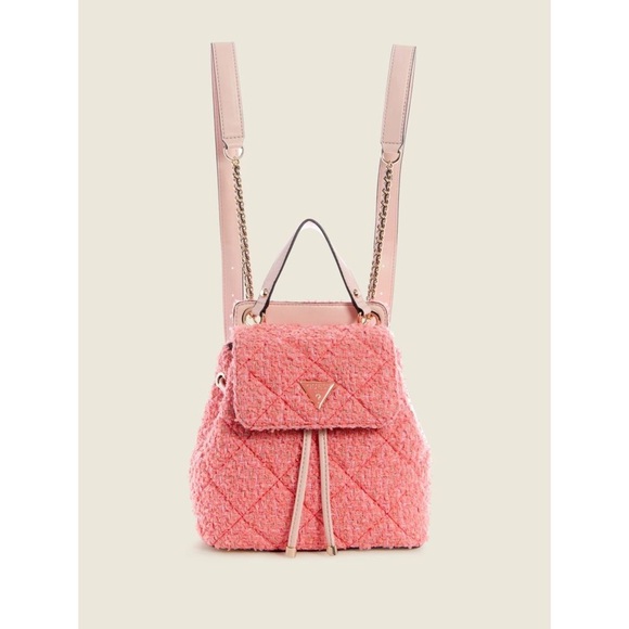 New GUESS Cessily Flap Backpack Coral - Picture 11 of 11